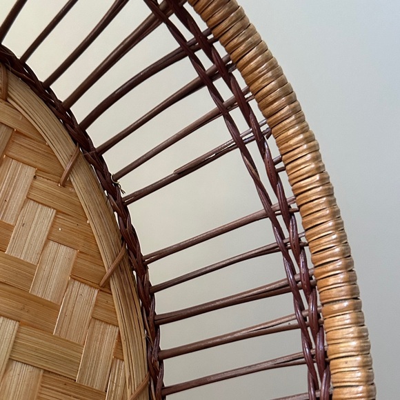 Woven Rattan Basket Tray Boho VTG Wall Decor Oval Wicker Baskets - Picture 5 of 6